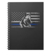 Thin Blue Line Police Belgium Malinois Hund Notizblock (Vorderseite)