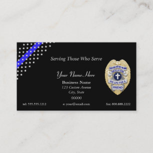 Thin Blue Line Police Chaplain Abzeichen Business  Visitenkarte