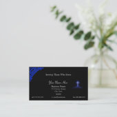Thin Blue Line Police Chaplain Cross Business Card Visitenkarte (Stehend Vorderseite)