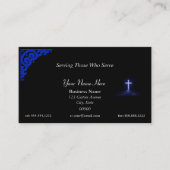 Thin Blue Line Police Chaplain Cross Business Card Visitenkarte (Vorderseite)