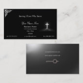 Thin Blue Line Police Chaplain Cross Business Card Visitenkarte (Vorne/Hinten)