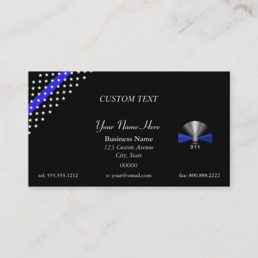 Thin Blue Line Police Communications Business Card Visitenkarte (Vorderseite)