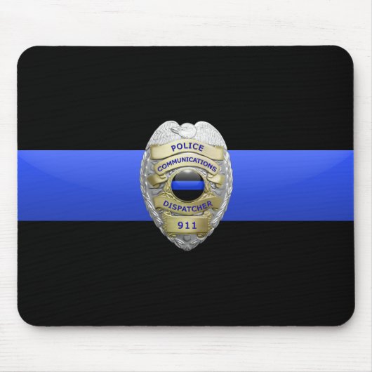 Thin Blue Line Police Dispatcher Abzeichen Mouse P Mousepad (Vorne)