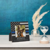 Thin Blue Line - Police Dog Photo EOW - Officer K9 Fotoplatte (InSitu)