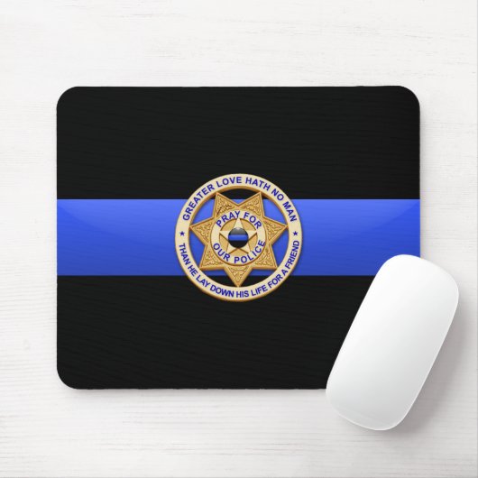 Thin Blue Line Police Greater Greater Liebe Abzeic Mousepad (Mit Mouse)