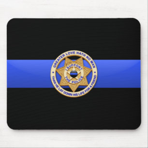 Thin Blue Line Police Greater Liebe Abzeichen Mous Mousepad