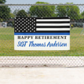 Thin Blue Line Police Happy Retirement Party Banner (Insitu)