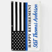 Thin Blue Line Police Happy Retirement Party Banner (Vertikal)