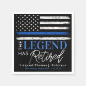 Thin Blue Line Police Legend Ruhestand Serviette (Vorderseite)