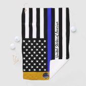 Thin Blue Line & Police, Mit Monogramm amerikanisc Golfhandtuch (Insitu)
