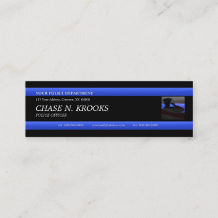 Thin Blue Line Police Officer Custom Business Card Mini Visitenkarte