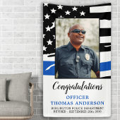 Thin Blue Line Police Officer Pensionierung Party Banner