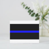 Thin Blue Line Police Officers Memorial Flag Postkarte (Stehend Vorderseite)