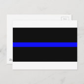 Thin Blue Line Police Officers Memorial Flag Postkarte (Vorne/Hinten)