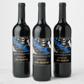 Thin Blue Line Police Party Glückwunsch Weinetikett (Flaschen)