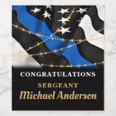 Thin Blue Line Police Party Gold Glückwünsche Weinetikett (Einzelnes Label)