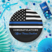 Thin Blue Line Police Party Herzlichen Glückwunsch Pappteller (Party)