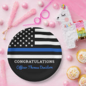 Thin Blue Line Police Party Herzlichen Glückwunsch Pappteller (Party)