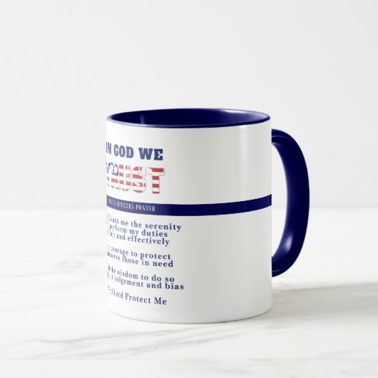 Thin Blue Line Police PRAYER US Law Enforcement Tasse (VorderseiteRechts)