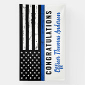 Thin Blue Line Police Retirement Herzlichen Glückw Banner (Vertikal)