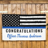 Thin Blue Line Police Retirement Herzlichen Glückw Banner