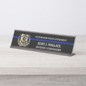 Thin Blue Line Police Schreibtischnamensplakette (Vorderseite )