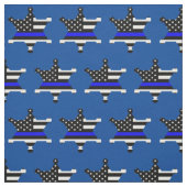Thin Blue Line Police Sheriff Abzeichen Muster Stoff (Muster)