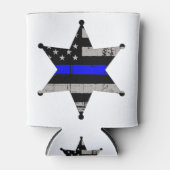 Thin Blue Line Police Sheriffs Abzeichen Dosenkühler (Vorderseite)