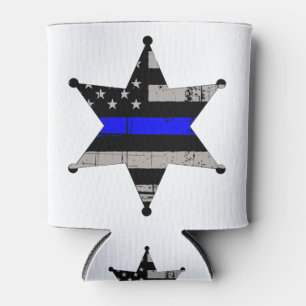 Thin Blue Line Police Sheriffs Abzeichen Dosenkühler