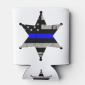 Thin Blue Line Police Sheriffs Abzeichen Dosenkühler (Rückseite)