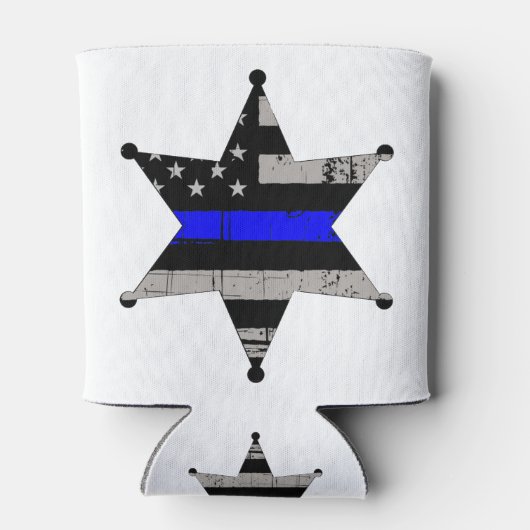Thin Blue Line Police Sheriffs Abzeichen Dosenkühler (Rückseite)