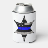 Thin Blue Line Police Sheriffs Abzeichen Dosenkühler (Kanne Rückseite)