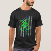Thin Blue Line Police St Patrick's Day Clover T-Shirt (Vorderseite)
