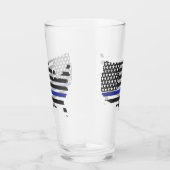 Thin Blue Line Police Support, USA Flag Patriotic Glas (Rechts)