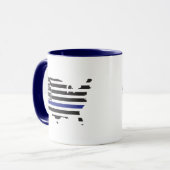 Thin Blue Line Police Support, USA Flag Patriotic Tasse (Vorderseite Links)