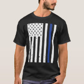 Thin Blue Line Police USA Flag T-Shirt (Vorderseite)