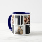 Thin Blue Line Policeman Foto Kaffee Tasse (Vorderseite Links)
