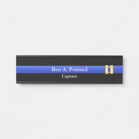 Thin Blue Line - Polizei Captain Rank Door Sign Türschild (Vorderseite )
