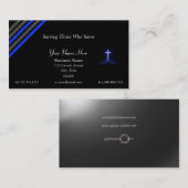 Thin Blue Line Polizei Chaplain Cross Visitenkarte