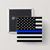 Thin Blue Line Polizei-Flagge Button (Vorne & Hinten)
