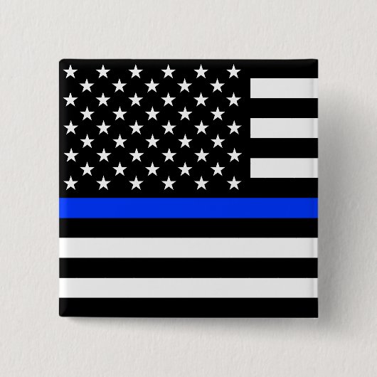 Thin Blue Line Polizei-Flagge Button (Vorderseite)