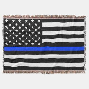 Thin Blue Line Polizei-Flagge Decke