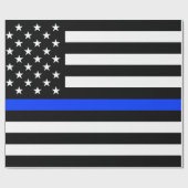 Thin Blue Line Polizei-Flagge Geschenkpapier (Flach)