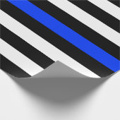 Thin Blue Line Polizei-Flagge Geschenkpapier (Ecke)