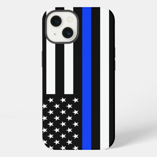 Thin Blue Line Polizei-Flagge iPhone Hülle (Rückseite)