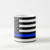 Thin Blue Line Polizei-Flagge Kaffeetasse (Mittel)