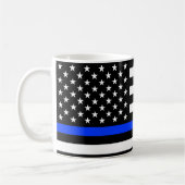 Thin Blue Line Polizei-Flagge Kaffeetasse (Links)