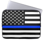 Thin Blue Line Polizei-Flagge Laptopschutzhülle (Vorderseite)