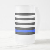 Thin Blue Line Polizei-Flagge Mattglas Bierglas (VorderseiteRechts)