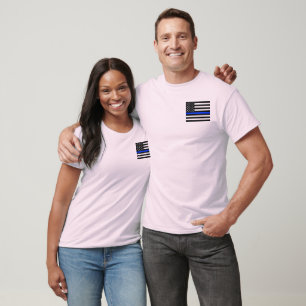Thin Blue Line Polizei-Flagge T-Shirt